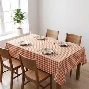 DWIRTY Nappe de Table Marrakech Terracotta (140x200 cm) - Collection Les Table du Maroc