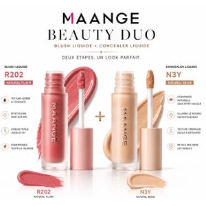 Maange Fresh Glow Duo – Blush Liquide R202 & Anti-Cernes N3Y pour Teint Lumineux et Finition Naturelle