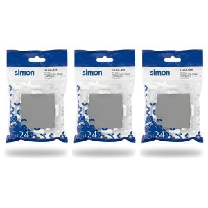 SIMON Lot de 3 - Interrupteur à Bascule S24 - Plaque Grise - Pour Maison et Bureau -