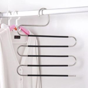 Cintre en acier inoxydable pour ranger 2 pantalons