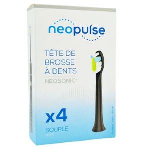 NEOPULSE Recharge 4 Tetes De Brosse À Dent Souple Noir