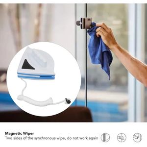 Outil de nettoyage de surface magnétique double face utile pour fenêtres à simple vitrage