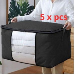5X Sacs de Rangement Vêtement, Pliable pour l'Organisation de la Chambre à Coucher