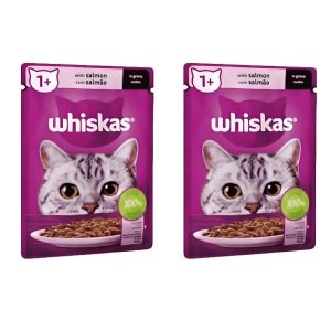 Whiskas Nourriture pour Chat Adulte - Saumon en Sauce - Alimentation Complète - 85g