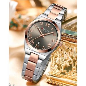 Curren Montre femme bracelet inoxydable cadran marron qualité 