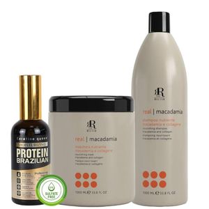 Macadamia Shampoing 1000 ml + Masque 1000 ml + Sérum 50 ml Macadamiae et Collagène