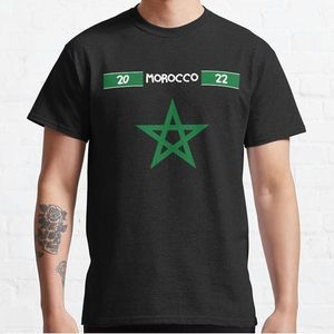Cadeau d'amant de football marocain Drapeau du Maroc Drapeau marocain du Maroc T-shirt Noir