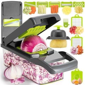 CoupeChef Gris & Vert – Mandoline Multifonction 12 en 1