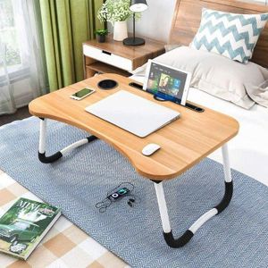 Table de chevet multifonctionnelle, portable et pliable pour ordinateur, tablette et ordinateur portable avec tiroir