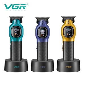 VGR    Tondeuse à cheveux professionnelle  V-886C, batterie Li-Ion 3200 mAh avec 200 min d'autonomie, lames revêtues de céramique et DLC, 6 peignes de guidage en métal, mode turbo, écran LED, tondeuse multi-coupes