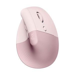 Logitech Lift Souris Ergonomique Verticale, Sans Fil, Bluetooth ou récepteur USB Logi Bolt, Silencieuse, 4 boutons, Compatible avec Windows/macOS/iPadOS, Ordinateur Portable, PC - Rose