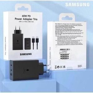 Samsung Chargeur Secteur Ultra Rapide Trio 65W 2X Ports USB Type C & 1x USB Type A câble USB C