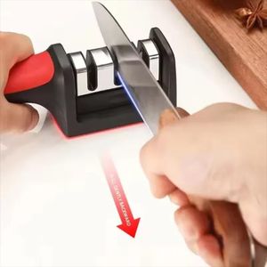 Affûteur de Couteaux Multifonction 3 Étapes Aiguiseur Rapide pour Cuisine Ciseaux Pierre à Aiguiser Performante