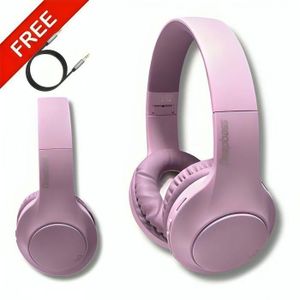 Deep Bass Casque Bluetooth DeepBass R21 Mauve + Câble auxiliaire Gratuit