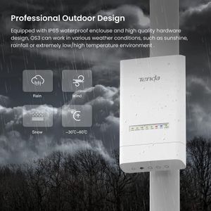tenda  Point d’Accès et CPE Extérieur/Intérieur Sans Fil 5 km 5GHz 867 Mbps Commutateur avec Antenne 12 dBi Portée Wi-Fi Routeur Répéteur Point d'Accès (OS3)