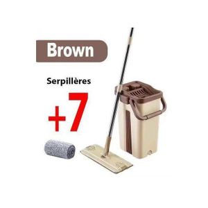 Vadrouilles autonettoyant microfibres avec seau + 7 Serpillères (Scratch)