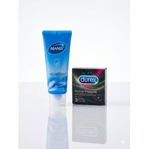 Manix  Pack maxi plaisir et Endurance gel pur 80 ml +3 Préservatifs longue durée