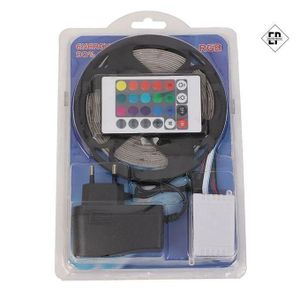 Kit complet de bande LED RGB avec télécommande 24 boutons, 5M – Contrôle à distance, 16 couleurs, effets dynamiques et intensité réglable