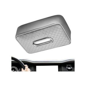Support de Mouchoirs Universel pour Voiture - Design Élégant et Pratique en Cuir, Gris