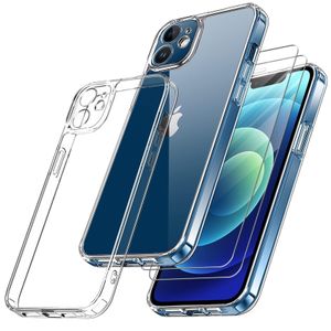 Coque pochette 1.5mm transparente téléphone pour IPHONE 12 mini angle renforcé caméra protege avec 2 antichoc verre trempe 