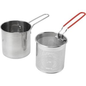 Friteuse en Acier Inoxydable 1200 ml avec Panier – Marmite pour Frites et Poisson