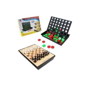 Jeux de Société 4 en 1 : Bingo, Dames, Échecs, Connect 4