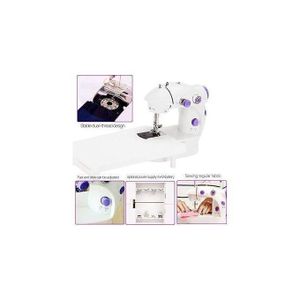 Machine à Coudre Domestique Portable avec Pédale, Kit de Couture et Table Extensible, Compacte et Polyvalente