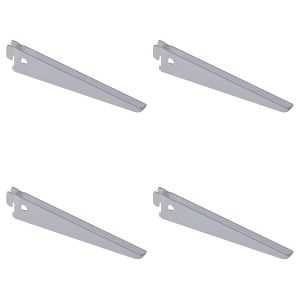 Lot de 4 - Console Murale Aluminium Blanc 22cm - Support Étagère Robuste - Pour Salon, Garage, Bureau