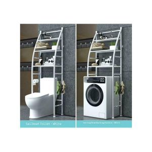 Étagère de Salle de Bain avec porte-rouleau-étagère machine à laver-Organiseur