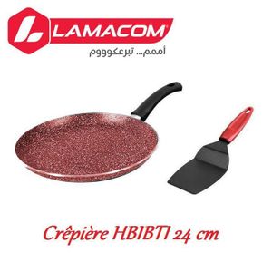 Lamacom Crêpière HBIBTI 24 24 cm en Granit anti adhérente avec pelle