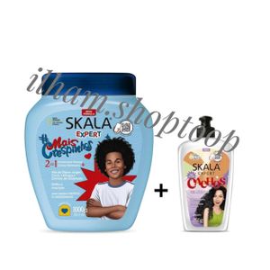 Skala Crème bouclane 2en1 Mais Crespinhos 1000g+Gel Capillaire Liquide Maïs Cachos 250g