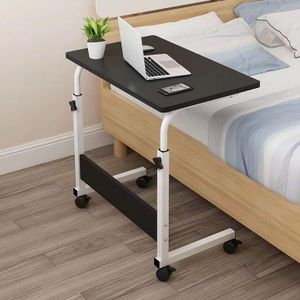 Table d’Ordinateur Mobile Réglable avec Roulettes – Bureau Portable pour Lit et Canapé