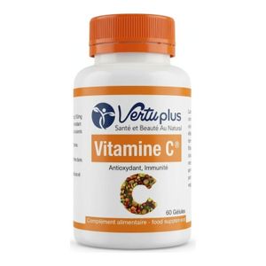 Vertu Plus Vitamine C - Soutien Immunitaire et Réduction de la Fatigue - Antioxydant - 60 Gélules