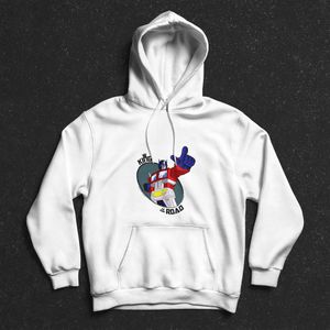 هودي سويت شيرت بغطاء للرأس للرجال - ابيض - King Of The Road