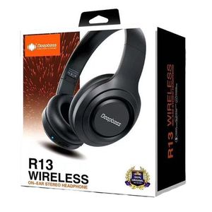 Deep Bass R13 ecouteurs Casque Bluetooth V5.3 + sans fil  TSuppor TF Card-FM-Audio input NOIR