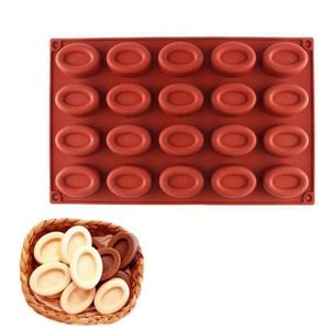 Moule à gâteaux & chocolat forme ovale, cavités en silicone -60°C à +260°C