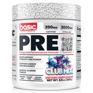 Pre Workout Powder 240 g Mix Club | 200mg Caffeine, 3g L-Citrulline, Creatine Monohydrate & AAKG