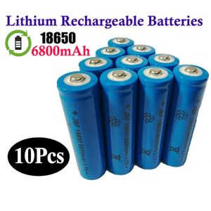 مجموعة من 10 بطاريات قابلة للشحن JBF 18650 – 6800mAh 3.7V - بطاريات ليثيوم عالية الأداء قابلة للشحن