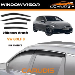 حواجز هواء سوداء مطلية بالكروم لسيارة VW Golf 8 بتخصيص خاص (4 قطع) - تركيب لاصق 3M