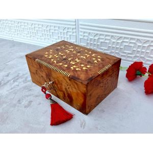  boîte de rangement  décorative pour femme en bois de thuya