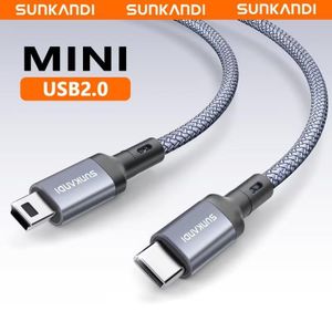 Câble SUNKANDI Mini USB vers USB-C, Mini USB vers Type C pour appareil photo numérique, lecteur MP3, récepteur G/PS et autres appareils Mini B