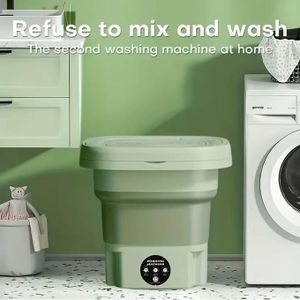 Mini Machine à Laver Pliable Portable, Seau de Lavage Électrique Compact, Machine à Laver pour Sous-