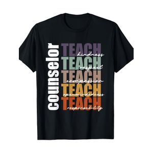 T-shirt d'enseignant, conseiller, éducateur pour hommes - Tissu épais 200Gsm , Impression verticale enseignant-conseiller-consultant, Vêtement de personnel scolaire, Cadeau pour la rentrée scolaire, Conseillers scolaires, Éducateurs - Haut décontracté à