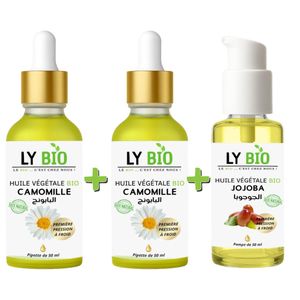 LY BIO PACK 2 X HUILE CAMOMILLE 50ML - PIPETTE + HUILE JOJOBA 50ML - POMPE