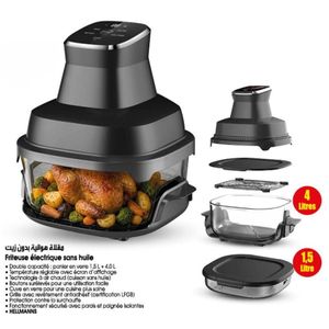 Hellmann'S قلاية هوائية زجاجية من هيلمانز (4 لتر + 1.5 لتر)