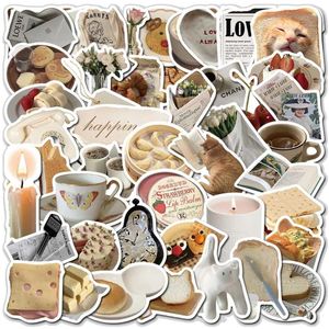 Stickers Ins Korean Bread Vintage Kawai Cute Cartoon Anime 30Pcs