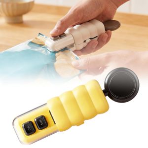 Scelleuse de Sacs 4-en-1 avec Ouvre-Bouteille, Rechargeable Type-C, Thermoscelleuse Portable avec Aimant et Coupeur Intégré