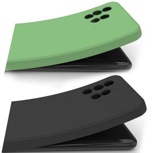 2 Pochette silicone Samsung A72 Vert pistache et vert Noir