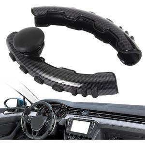 2 Pièces Voiture Housse de Volant, pour Nissan Sunny Couvre Volant Voiture  Segmentées Antidérapant Fibre de Carbone Accessoire,BlackA