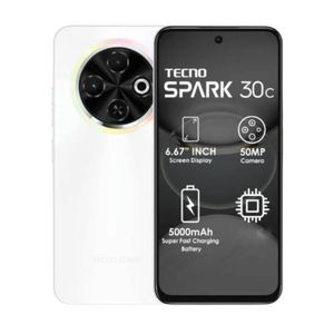 Tecno Spark 30C - 6,6'' IPS LCD 120Hz - (128Go / RAM 6GB  jusqu'à 12 Go) 5000MAh - Orbit White